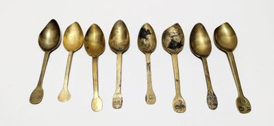 Ensemble de 7 cuillères à bouillie en laiton, les spatules p…