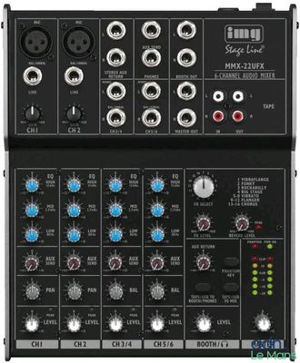 the mixer is shown with buttons and knobs on it