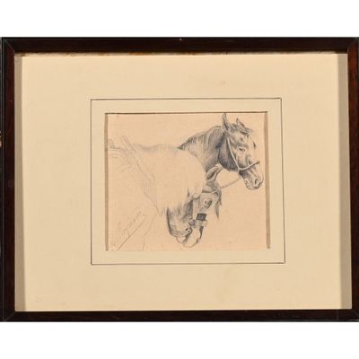 une image représentant un dessin de cheval dans un cadre