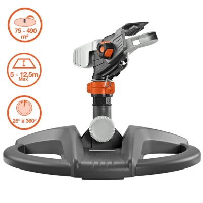 a close up of a black and decker sprinkler on a white background