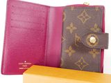 louis vuitton wallet in pink and brown leather with gold hardware