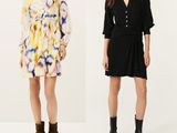deux femmes en robe et en bottes, debout l'une à côté de l'autre