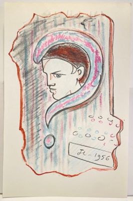 an image of a drawing of a man with a hat on