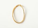 a pair of gold hoop earrings on a white background