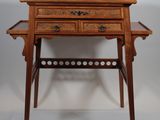 an image of a wooden desk with a drawer on it