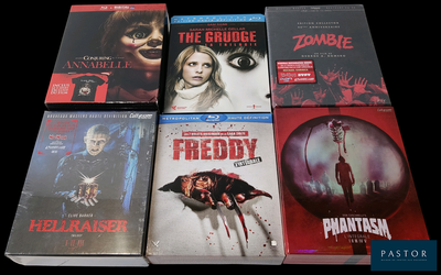 beaucoup de DVD posés sur une table