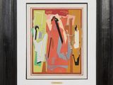 un tableau représentant un homme et une femme dans une pièce