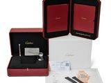 cartier 18k white gold diamond watch with box and papers