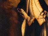 painting of a man in a military uniform holding a sword