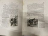 an open book with a picture of two men on horses