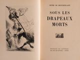 a book with a drawing of a man on a horse