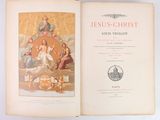 an open book with a picture of jesus and other religious figures on it
