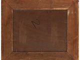 a close up of a picture of a wooden frame on a white background