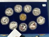 a display case with a lot of coins in it