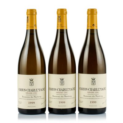 three bottles of chardon blanc wine on a white background