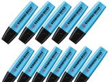 pack of 10 pens with blue ink and black tip
