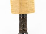 an image of a lamp made out of a tree stump