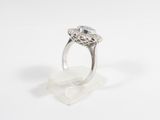 a close up of a ring on a white surface with a white background