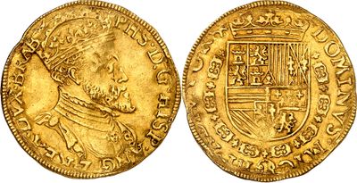 an image of a gold coin with a crown on it