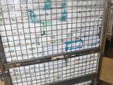 a cart with a lot of bottles of water on it