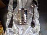 a silverware set in a box with spoons and spoons