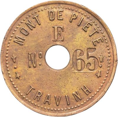 a close up of a coin on a white background