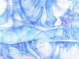 un dessin représentant une femme allongée sur un oreiller