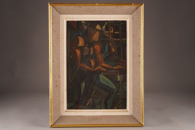 an image of a painting of a man and a woman sitting at a table