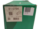 a green box with a barcode on it