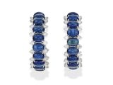 paire de boucles d'oreilles saphir et diamant
