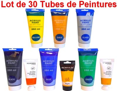 Lot de 30 Tubes de Peintures - Colories Divers