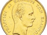 un gros plan d'une pièce d'or représentant le profil d'un homme