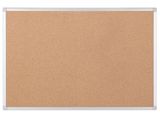 a cork board with a white frame on a white background