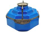 a small blue box with a lid on a white background