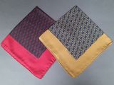 pair of men ' s silk pocket squares with monogramming