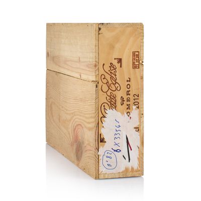 a wooden box that has a label on it