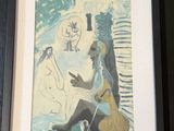 painting of a man and a woman sitting on a bench in front of a piano