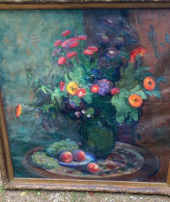 Paul PAQUEREAU (1871-1950), bouquet, grande HST datée 1914, …