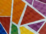 a picture of a painting of a multicolored design