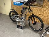 a bike that is parked in a garage