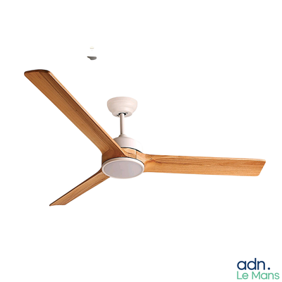un ventilateur de plafond blanc muni d'une lampe