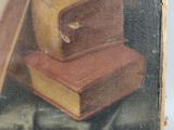 a picture of a painting of a woman reading a book