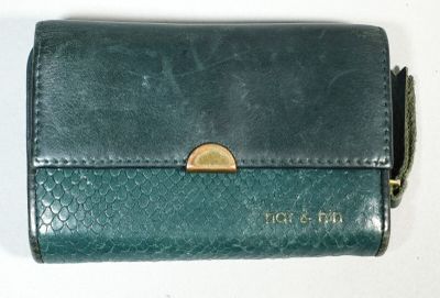 NAF & NIN Portefeuille en cuir vert