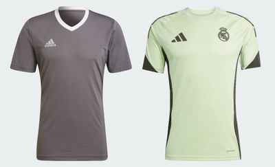 a couple of shirts that are next to each other on a white background