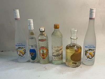 6 flacons MIRABELLE, ANIS,RHUM BLANC etc