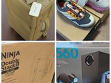 plusieurs photos d'une boîte contenant une paire de chaussures et une autre paire de chaussures