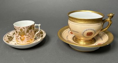 a cup and saucer sitting on a table