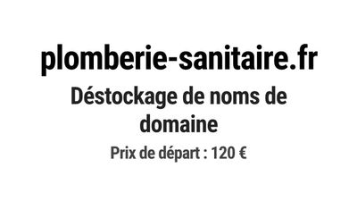 Nom de domaine plomberie-sanitaire.