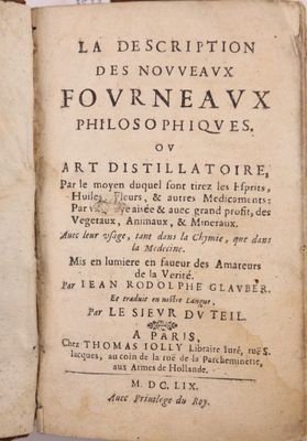 GLAUBER (Jean-Rudolphe).? ?La Description des nouveaux fourn… - Photo 1