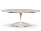 a white table with a marble top on a white background